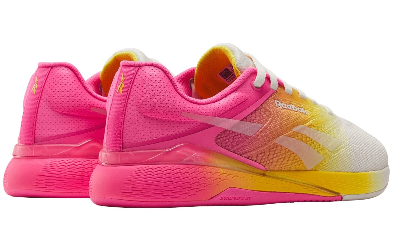 Кроссовки для спортзала REEBOK Nano X5 Износостойкие Дышащие Низкие Кроссовки для тренировок Женские Белый Желтый Красный - изображение 3