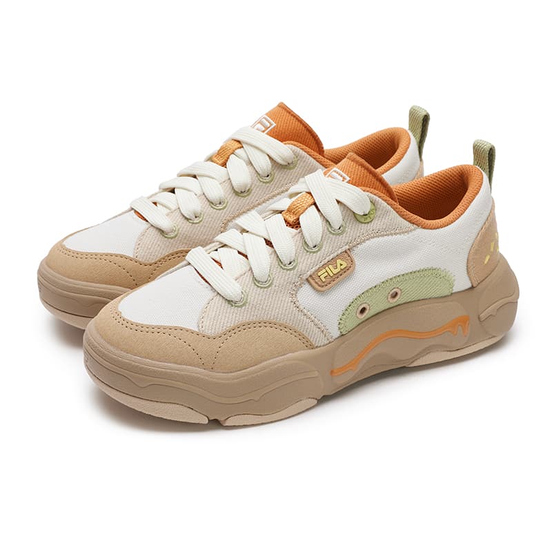 Кеды FILA BURGER Обувь для гамбургеров Low Top Sneakers Женские Белый Коричневый - изображение 3