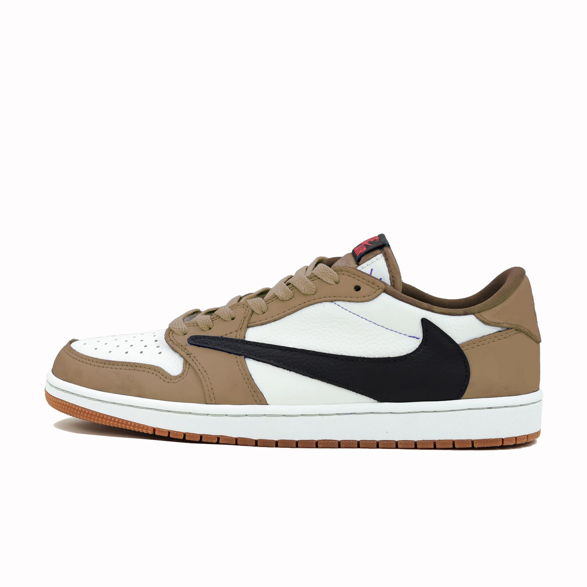 Ретро баскетбольные кроссовки Travis Scott x Air Jordan 1 Low OG "Brown"