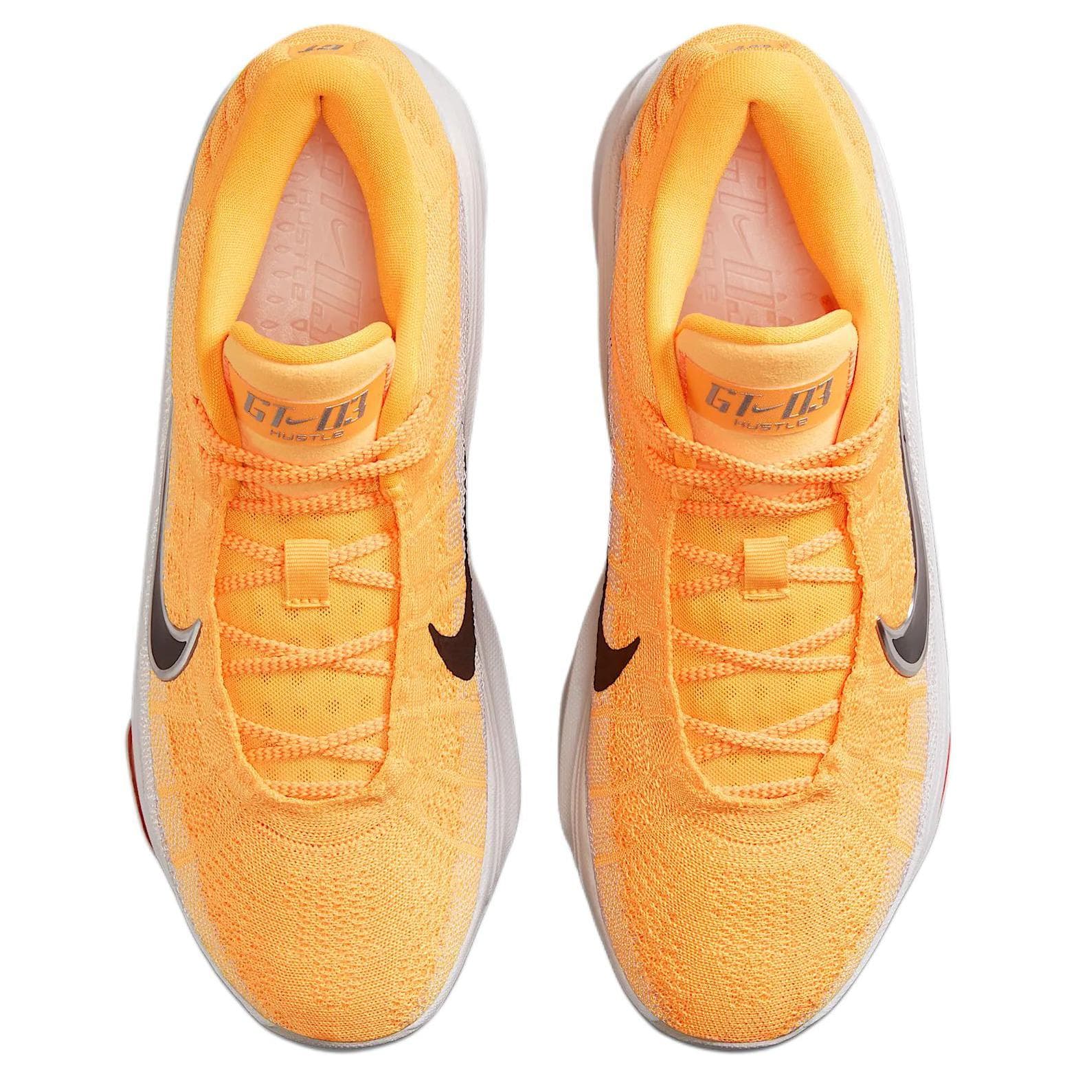 Кроссовки для баскетбола Nike GT Hustle 3 Противоскользящие Устойчивые к износу Низкие Баскетбольные кроссовки Мужские Оранжевый Серый - изображение 3