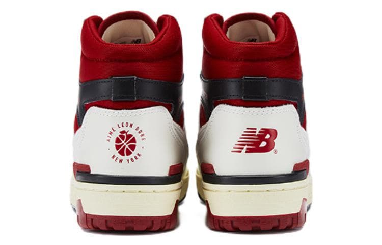 Ретро баскетбольные кроссовки Aimé Leon Dore x New Balance 650 White Red - изображение 6