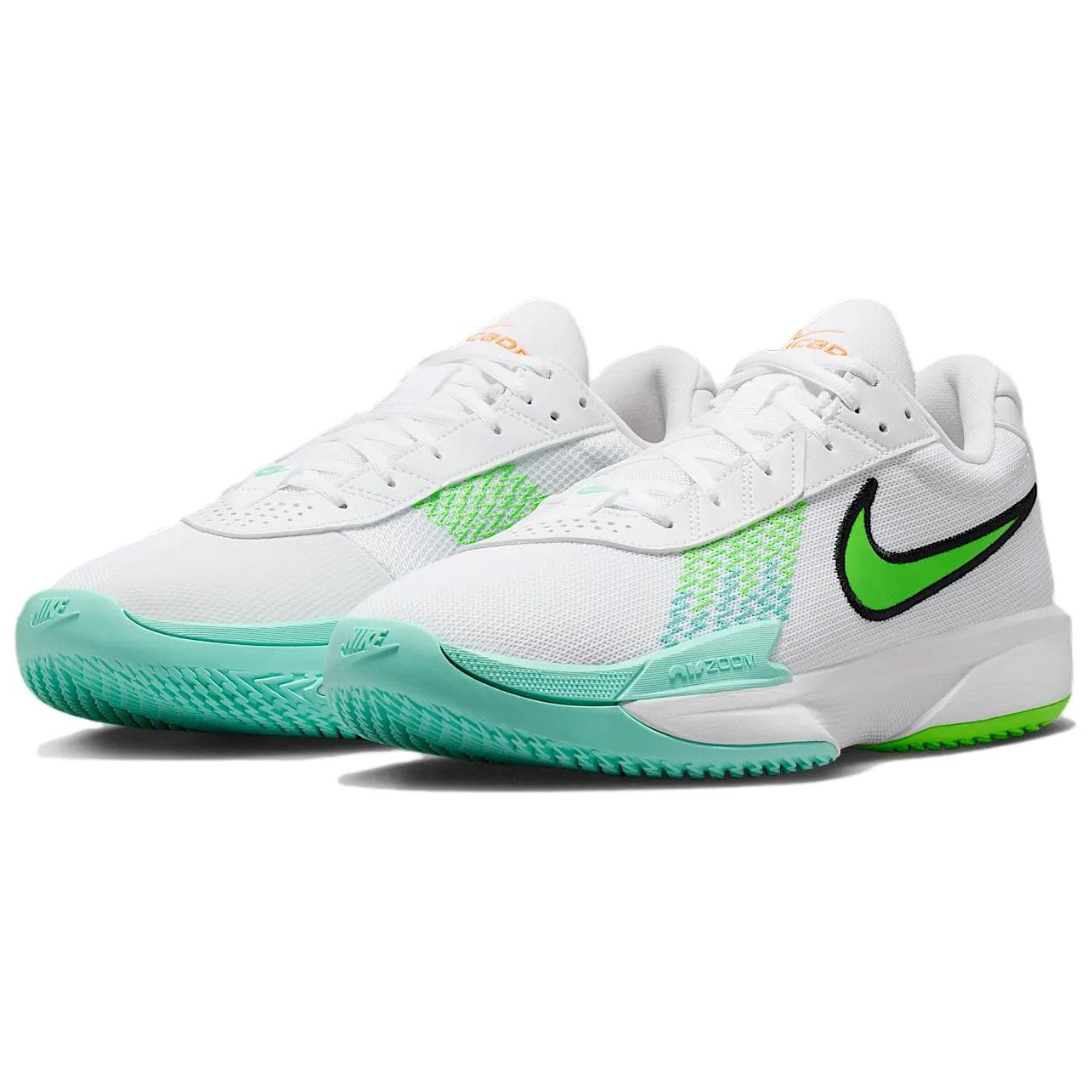 Кроссовки для баскетбола Nike Air ZOOM g.T. Cut ACADEMY Устойчивые к истиранию Низкие Баскетбольные Кроссовки Унисекс Белый Зеленый - изображение 3
