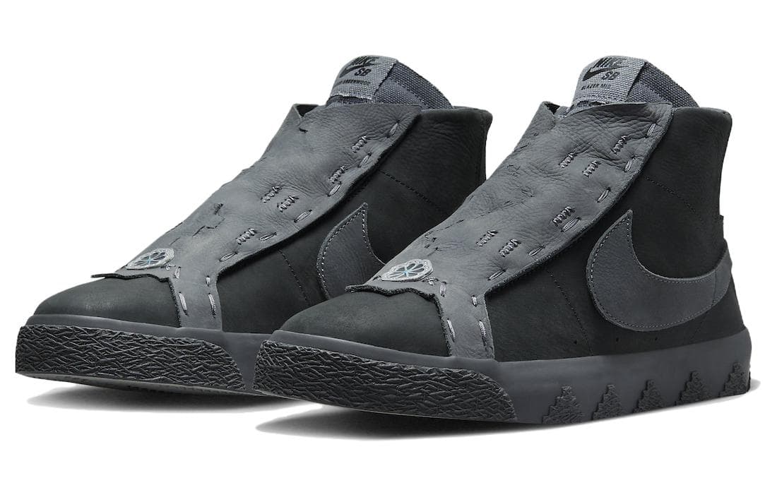 Кроссовки Di'Orr Greenwood X Nike SB Zoom Blazer Антислиповый MID Скейтборд Обувь Мужская Серый - изображение 3