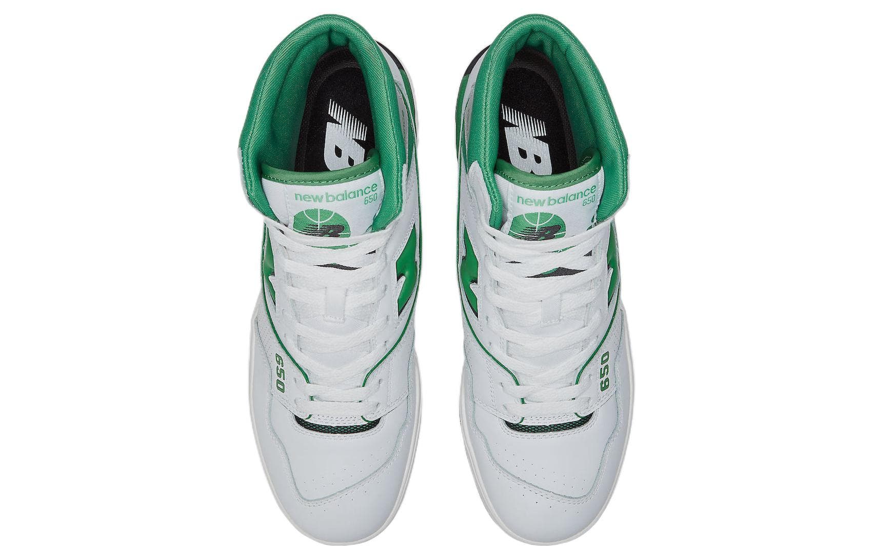 Ретро баскетбольные кроссовки New Balance 650 White Green - изображение 4