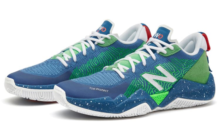 Ретро баскетбольные кроссовки New Balance 2WXY 1 Low Blue Green - изображение 2