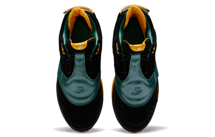 Ретро баскетбольные кроссовки Reebok Answer V Black Green Yellow - изображение 5