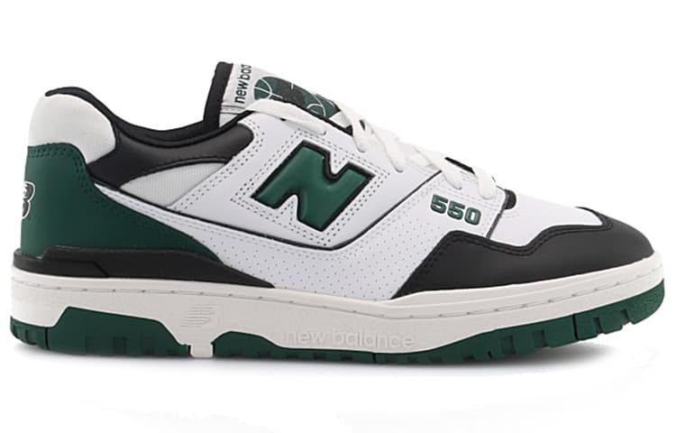 Ретро баскетбольные кроссовки New Balance 550 Shifted Sport Pack White Black Green - изображение 2