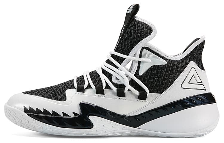 Кроссовки для баскетбола PEAK Mid Basketball Shoes Black White - изображение 1