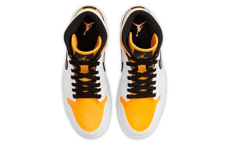 Ретро баскетбольные кроссовки Jordan Air Jordan 1 Mid "Laser Orange" — фото 4