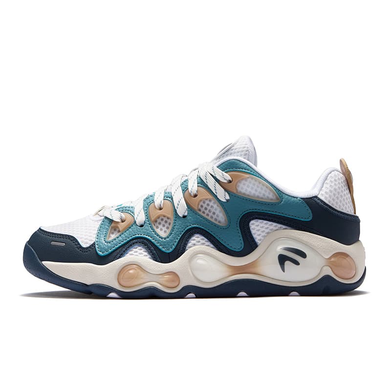 Кроссовки для баскетбола FILA FUSION VERTICAL Crack Shoes Низкие Баскетбольные Кроссовки Мужские Белые Синие - изображение 1