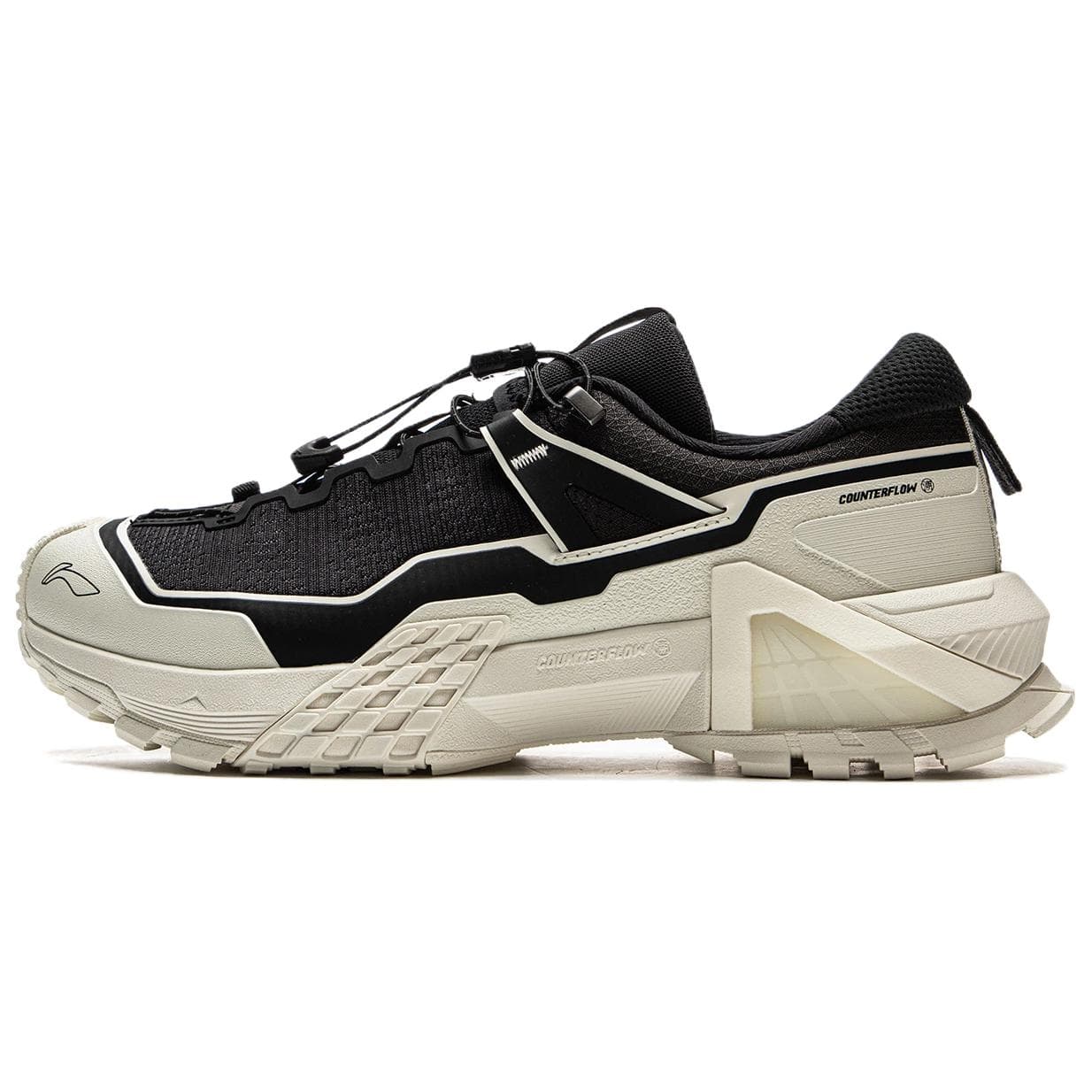 Кроссовки Li NING Outdoor Counterflow Xingchuan Pro Дышащий Low Топ Походная обувь Унисекс Черный белый - изображение 1