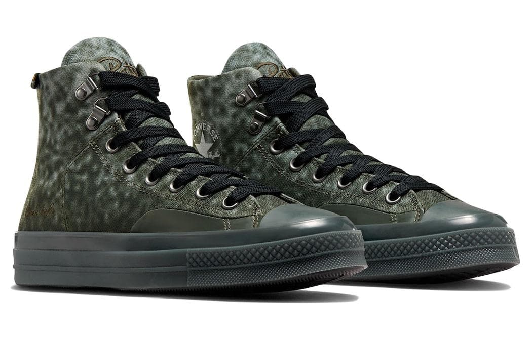 Кеды Converse x Patta Chuck 70 Marquis Винтаж Устойчивый к истиранию покрытие Высокие кеды Унисекс Армейский зеленый - изображение 3