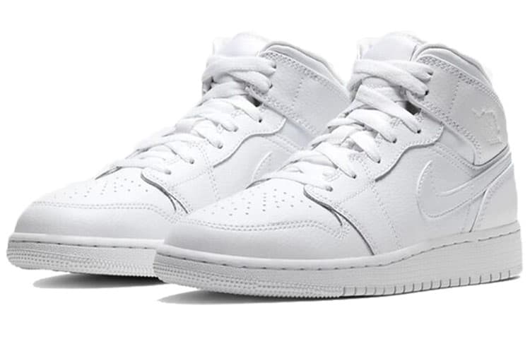Ретро баскетбольные кроссовки Jordan Air Jordan 1 Mid GS White — фото 3