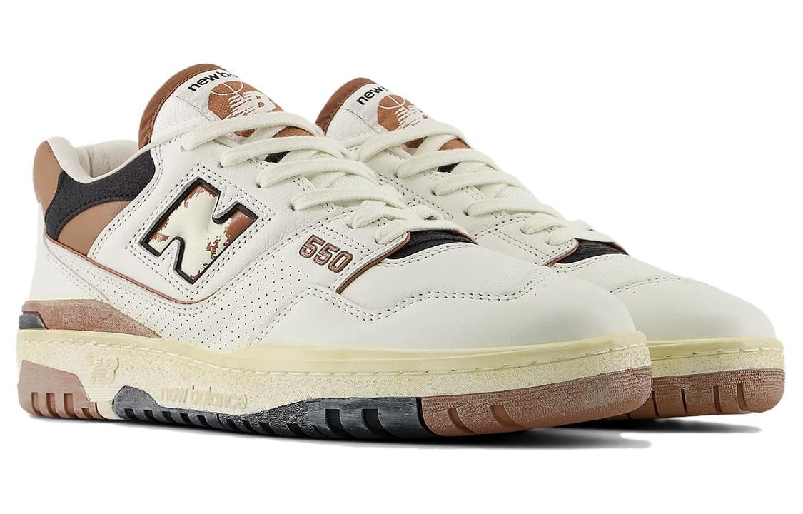 Ретро баскетбольные кроссовки New Balance 550 Beige Brown - изображение 3