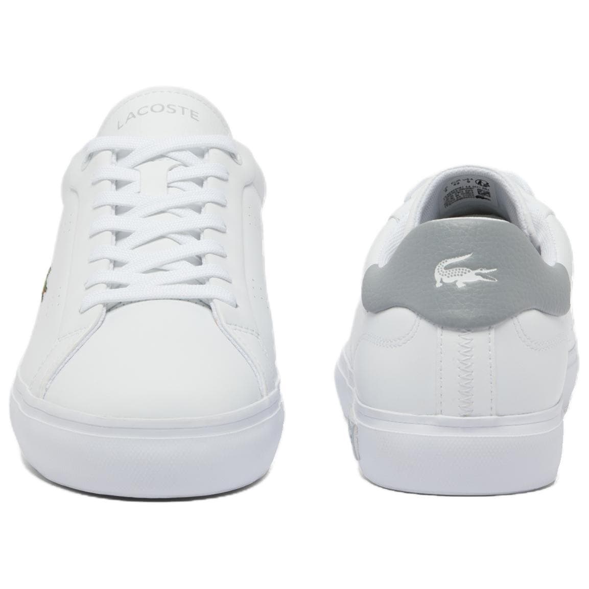 Кроссовки LACOSTE Powercourt 2,0 Кожа Низкий Топ Скейтборд Обувь Мужская Белый Серый - изображение 4