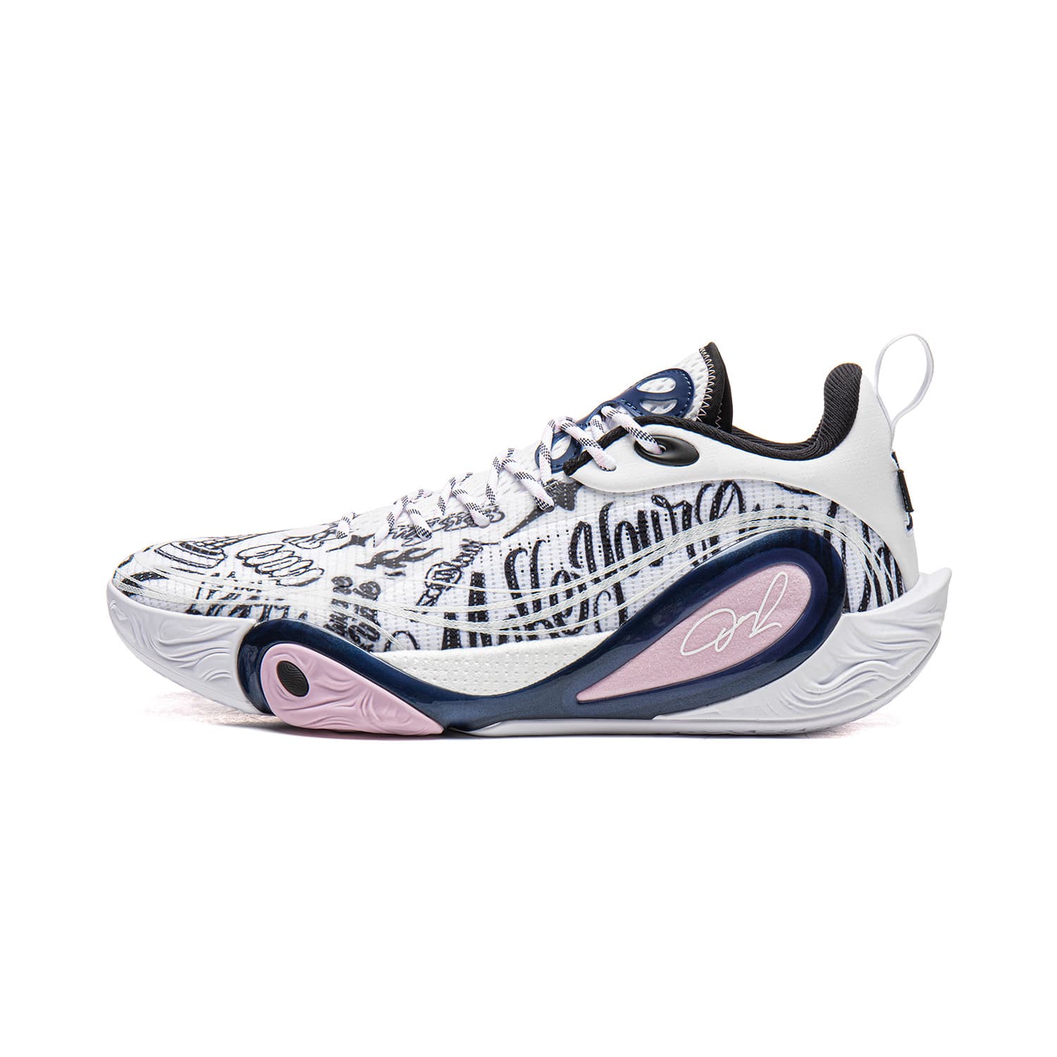 Кроссовки для баскетбола Li NING DLO 1 Амортизация Low Топ Баскетбольные кроссовки Мужской Белый черный - изображение 1