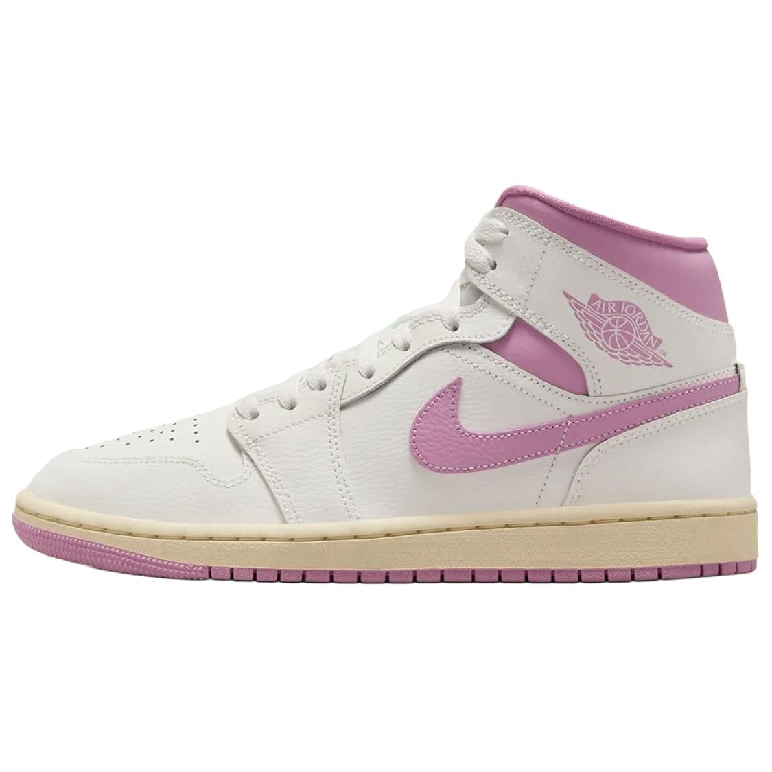 Ретро баскетбольные кроссовки Jordan Air Jordan 1 Противоскользящие Устойчивые к износу MID Топ Ретро-баскетбольные кроссовки Женские Белый Фиолетовый - изображение 1