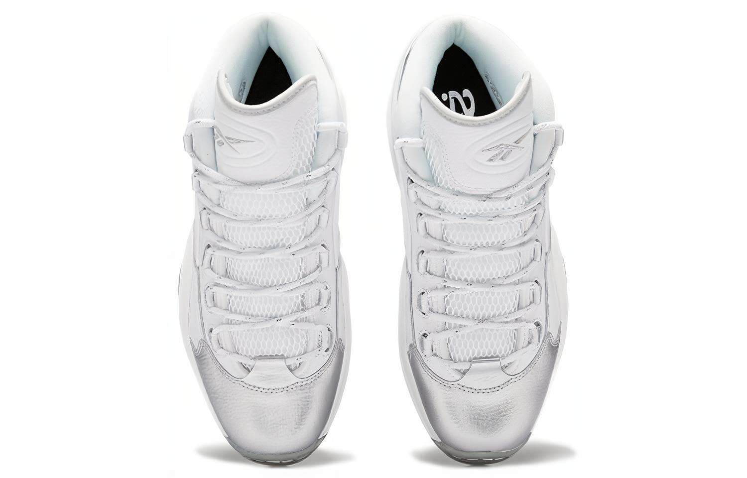 Ретро баскетбольные кроссовки Reebok Question Mid "25th Anniversary" White Silver - изображение 5
