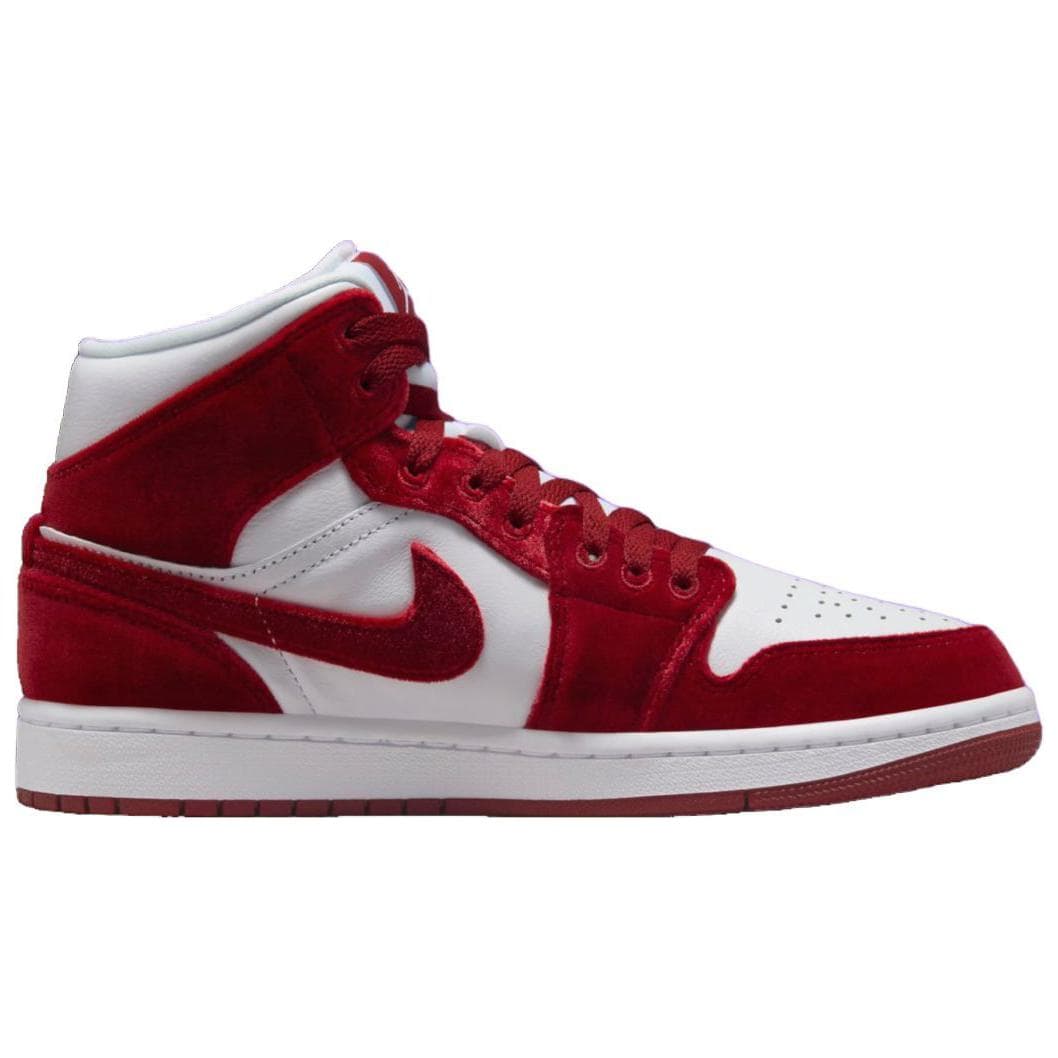 Ретро баскетбольные кроссовки Jordan Air Jordan 1 Mid "Red Velvet White" - изображение 2
