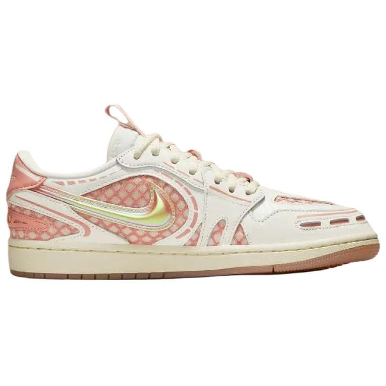 Ретро баскетбольные кроссовки Jordan Air Jordan 1 Износостойкие Низкие Ретро-баскетбольные кроссовки Женские Розовые Белые - изображение 2