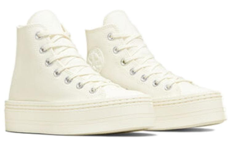 Кеды Converse Chuck TAYLOR All Star Modern Lift Платформа Холст Устойчивый к истиранию Высокие Кеды Женские Экрю - изображение 2
