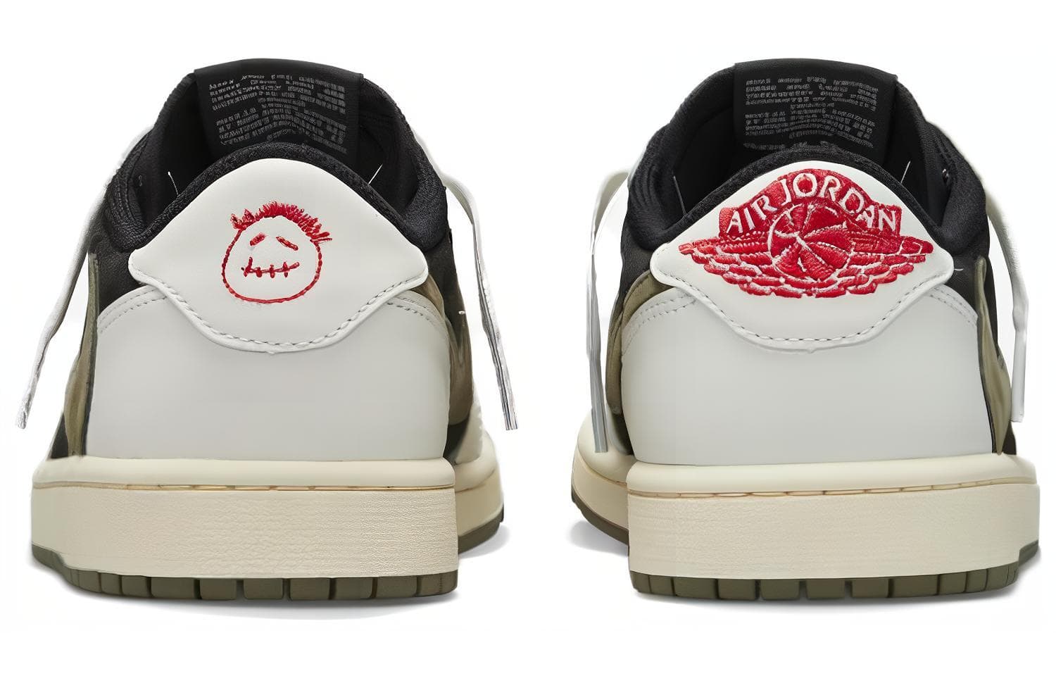 Ретро баскетбольные кроссовки Travis Scott x Air Jordan 1 Low OG "Medium Olive" - изображение 4
