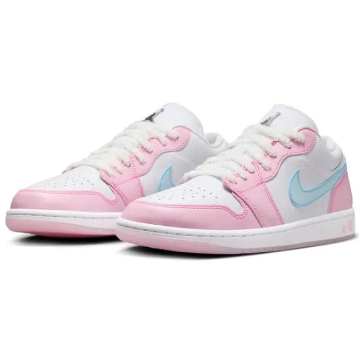 Ретро баскетбольные кроссовки Jordan Air Jordan 1 Low "White/Pink Foam/Glacier Blue" - изображение 3
