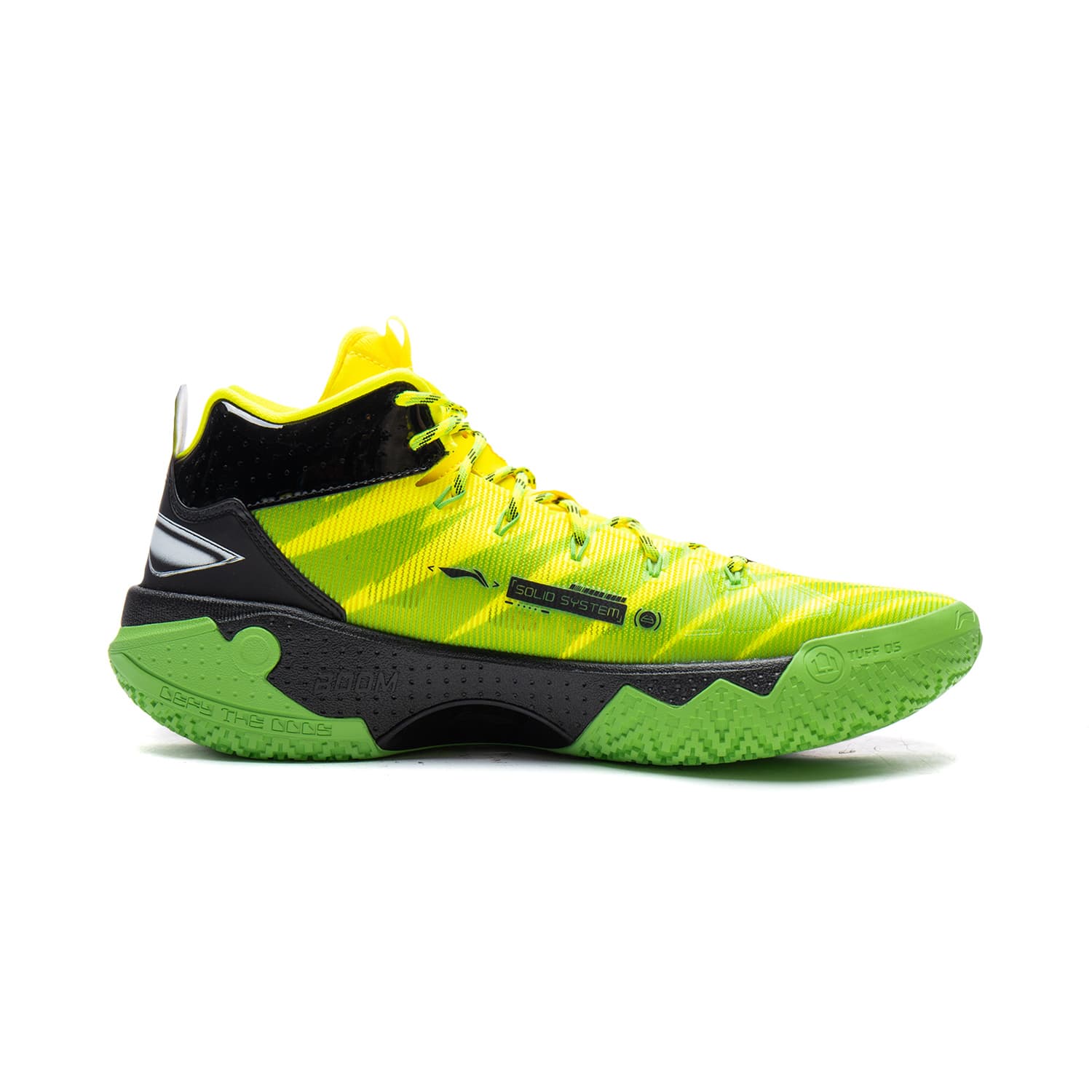 Кроссовки для баскетбола Li-Ning Jie Ao 2 High Carnivorous Flower полная подошва с технологией отскока, легкий, гибкий, стабильная поддержка, амортизация, противоскользящая износостойкая, дышащий, сцепление, хай-топы, баскетбольные кроссовки, мужской, желтый черный - изображение 2