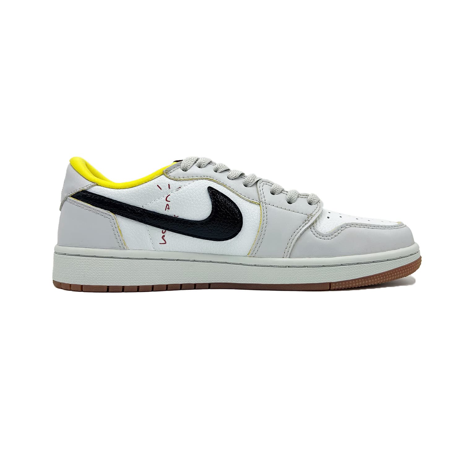 Ретро баскетбольные кроссовки Travis Scott x Jordan Air Jordan 1 Low Gray — фото 2