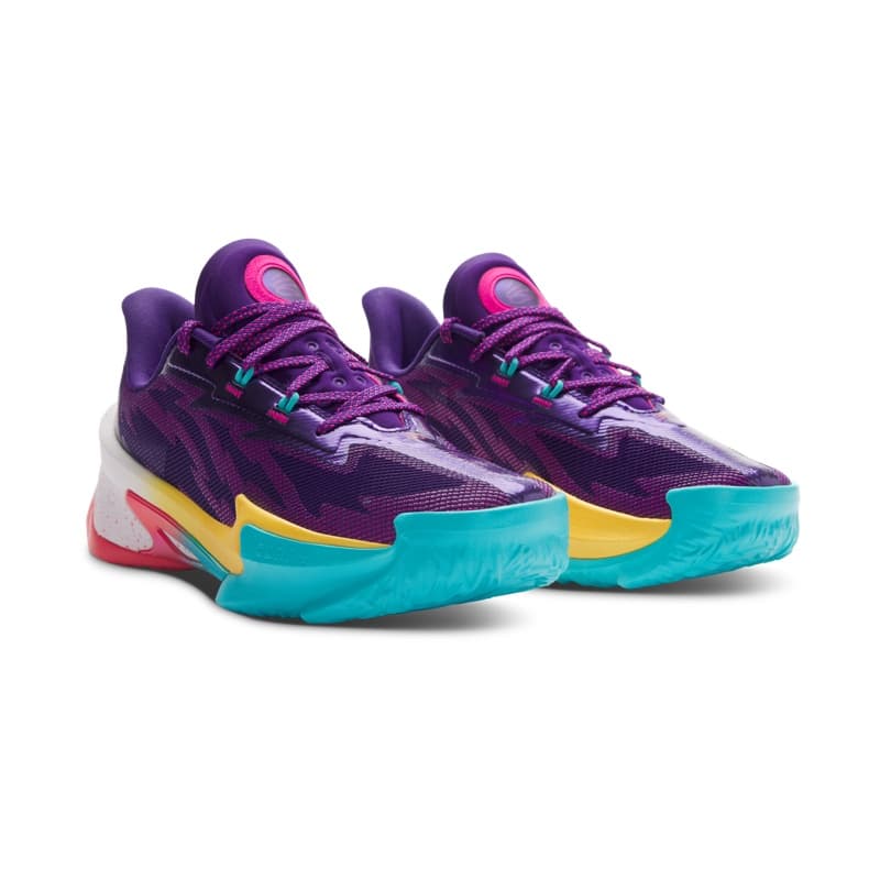 Кроссовки для баскетбола Under Armour CURRY SERIES 7 Амортизация Устойчивость к истиранию Отскок Баскетбольные кроссовки Унисекс Фиолетовый - изображение 3