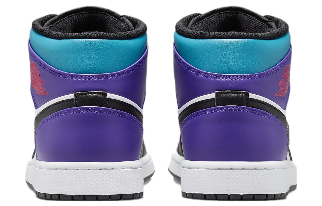 Ретро баскетбольные кроссовки Jordan Air Jordan 1 Mid Black White Purple - изображение 5