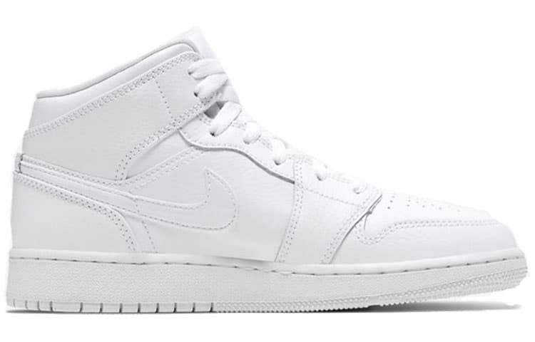 Ретро баскетбольные кроссовки Jordan Air Jordan 1 Mid GS White — фото 2