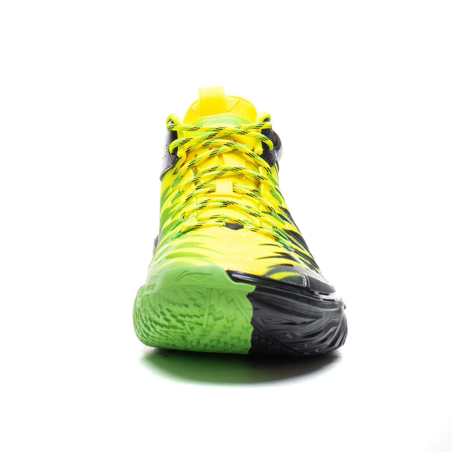Кроссовки для баскетбола Li-Ning Jie Ao 2 High Carnivorous Flower полная подошва с технологией отскока, легкий, гибкий, стабильная поддержка, амортизация, противоскользящая износостойкая, дышащий, сцепление, хай-топы, баскетбольные кроссовки, мужской, желтый черный - изображение 5
