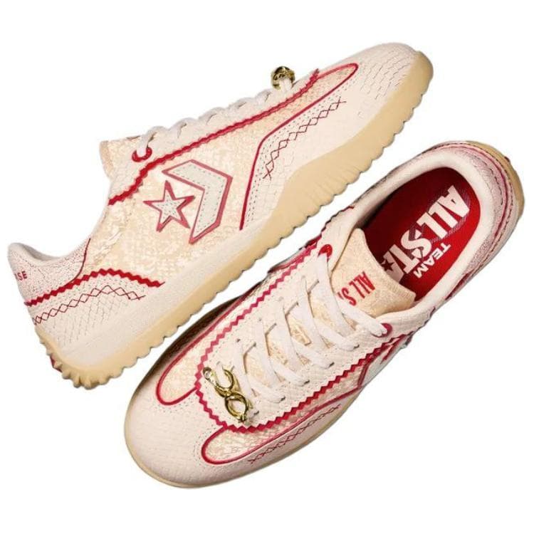 Кроссовки для спортзала Converse Run Star Trainer Удобный Износостойкий Лоу-топы Обувь для тренировки Унисекс Бежево-красный - изображение 4