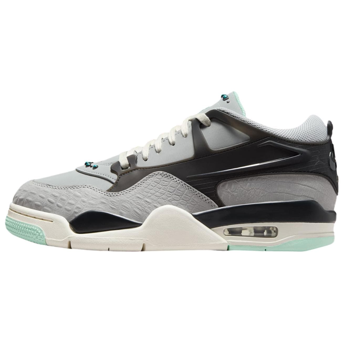 Ретро баскетбольные кроссовки Jordan Air Jordan 4 Low Топ Винтажные Баскетбольные Кроссовки Мужские Серый Черный - изображение 1