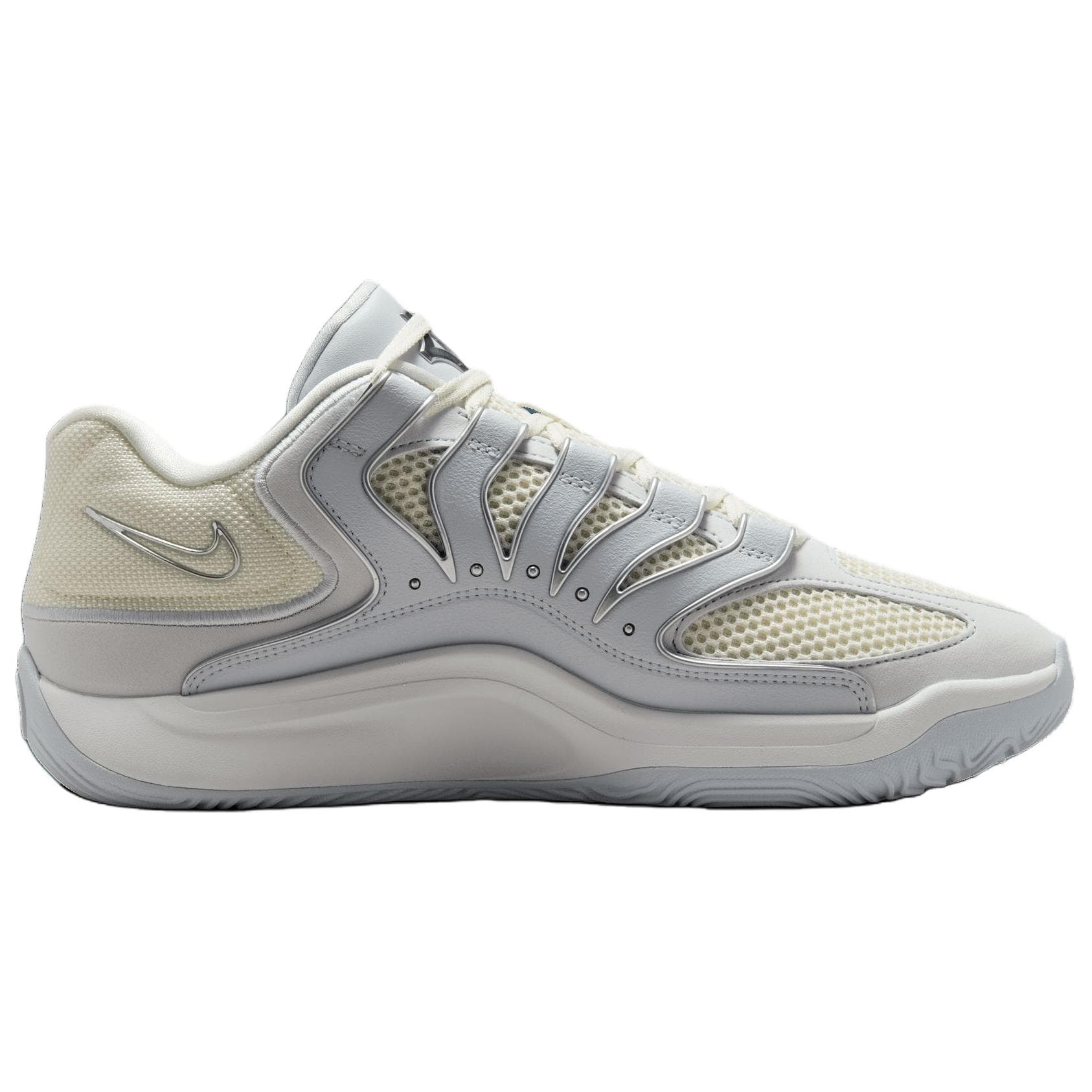 Кроссовки для баскетбола Nike KD 18 Противоскользящие Устойчивые к износу Низкие Баскетбольные кроссовки Мужские Серый Белый - изображение 4