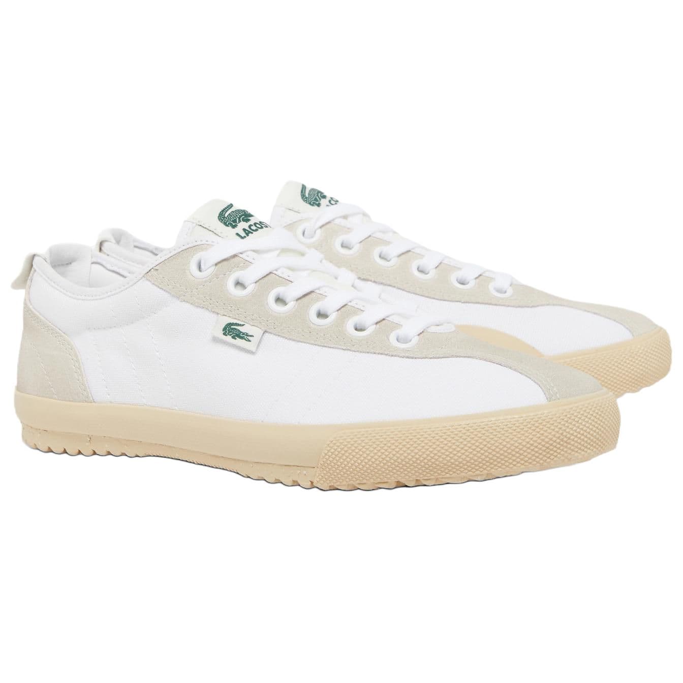 Кеды LACOSTE Противоскользящие Износостойкие Низкие Кеды Мужские Белые - изображение 2