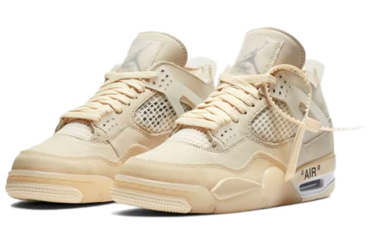 Ретро баскетбольные кроссовки OFF-WHITE x Air Jordan 4 "Sail" - изображение 3