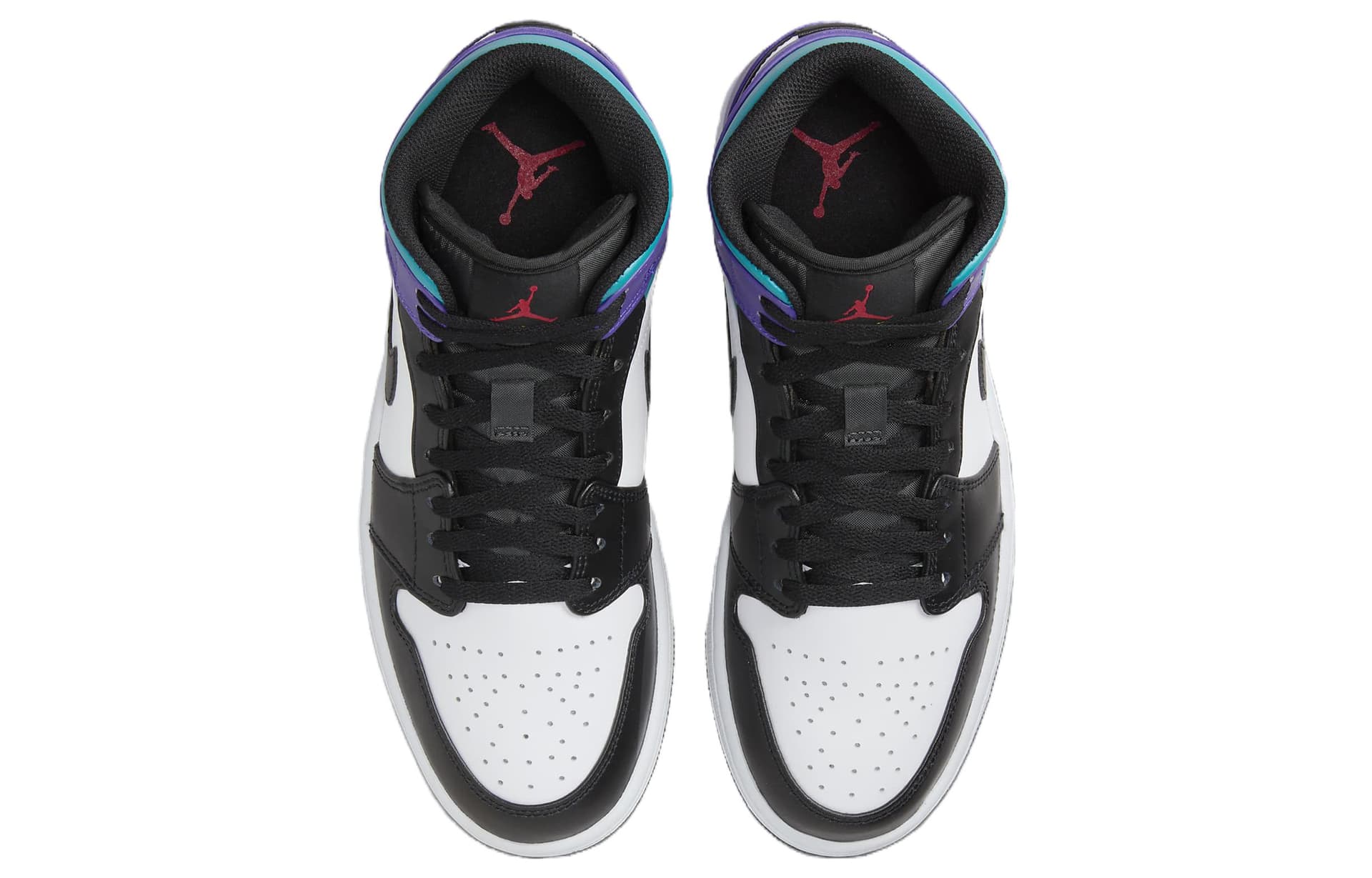 Ретро баскетбольные кроссовки Jordan Air Jordan 1 Mid Black White Purple - изображение 4