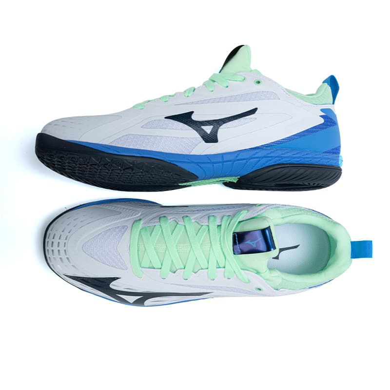 Кроссовки для спортзала Mizuno Амортизация Противоскользящие Низкие Кроссовки для Тренировок Унисекс Белый Зеленый Синий - изображение 3