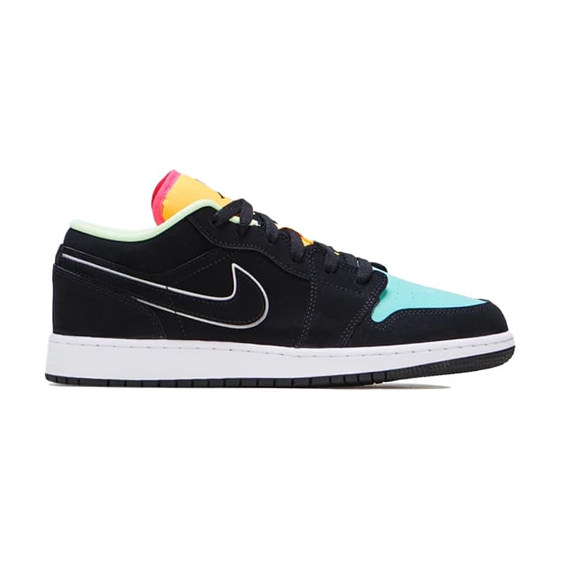 Кроссовки для баскетбола Jordan Air Jordan 1 Low Black Blue Orange - изображение 2