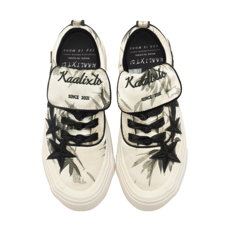 Кеды KAALIXTO Bamboo Low Canvas Shoes Black White - изображение 4