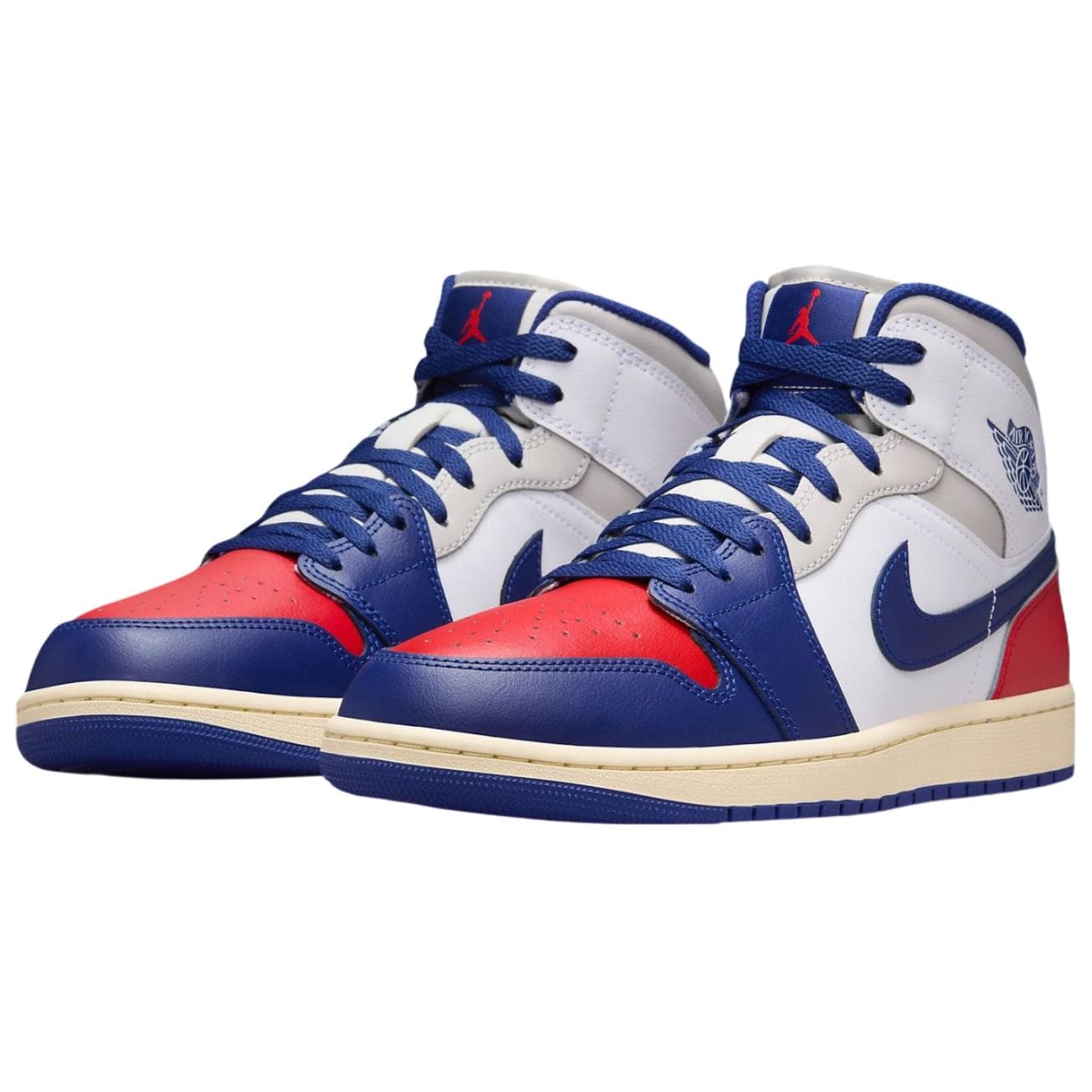 Ретро баскетбольные кроссовки Jordan Air Jordan 1 MID Топ Винтажные Баскетбольные Кроссовки Унисекс Синий Белый - изображение 3