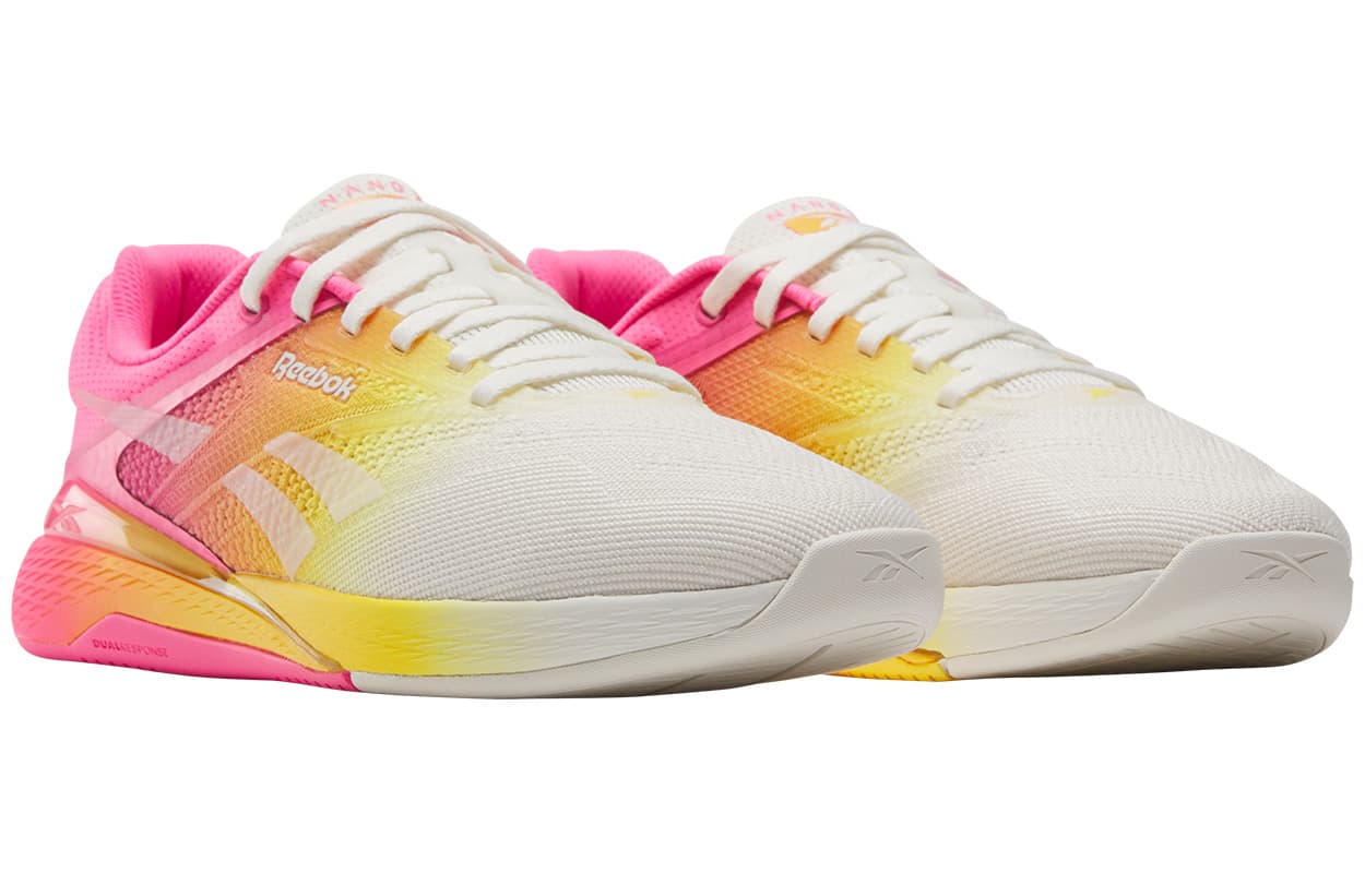 Кроссовки для спортзала REEBOK Nano X5 Износостойкие Дышащие Низкие Кроссовки для тренировок Женские Белый Желтый Красный - изображение 2