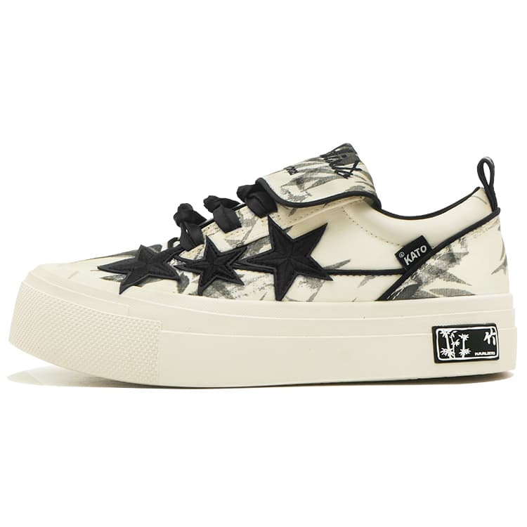 Кеды KAALIXTO Bamboo Low Canvas Shoes Black White - изображение 1