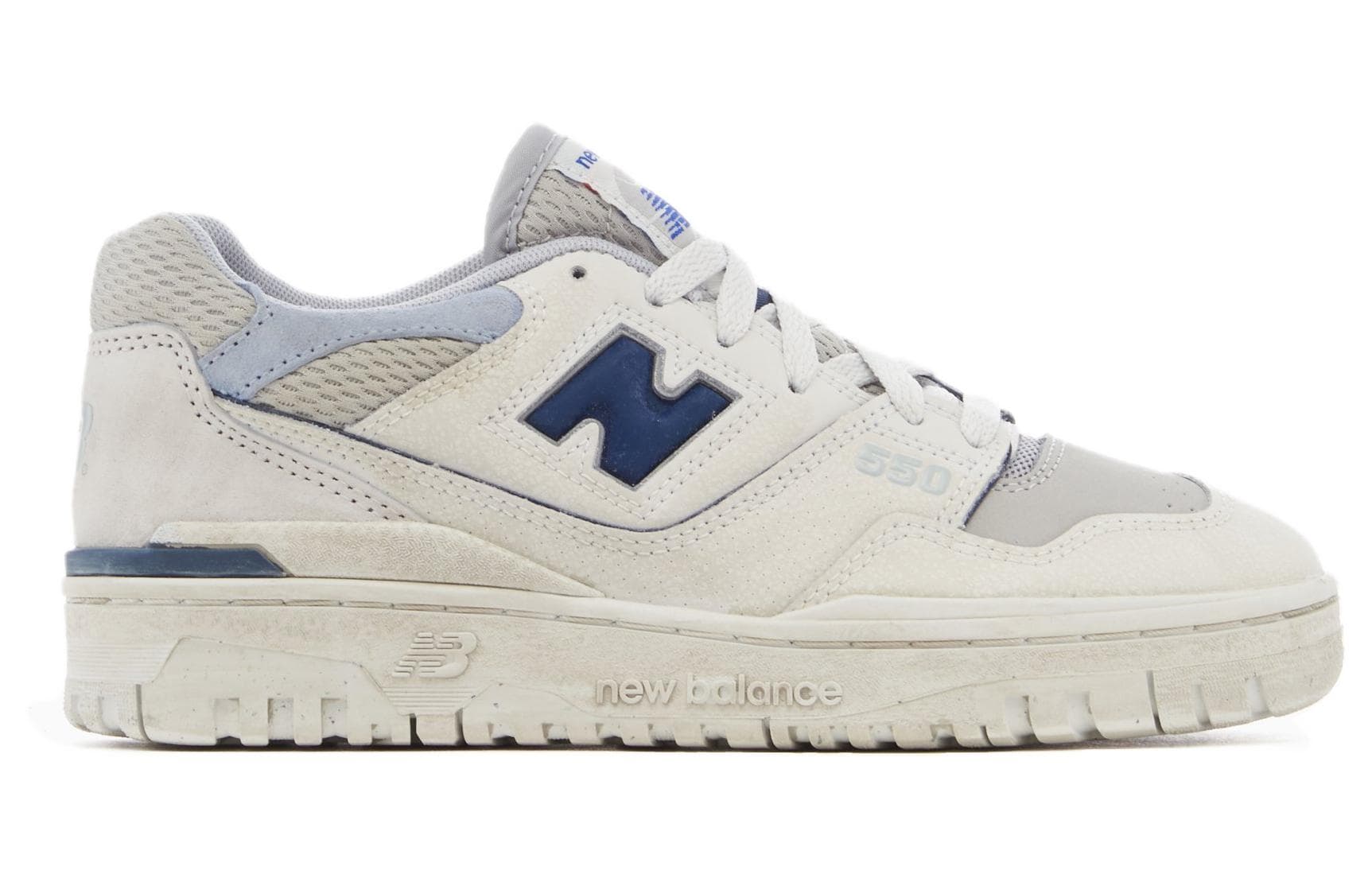 Ретро баскетбольные кроссовки New Balance 550 White Grey Blue - изображение 2