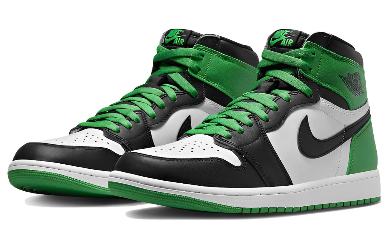 Ретро баскетбольные кроссовки Jordan Air Jordan 1 High OG "Black and Lucky Green" - изображение 3