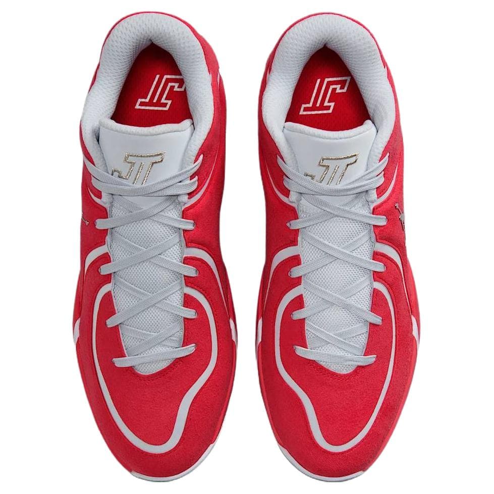 Кроссовки для баскетбола Jordan x Tatum 4 Premium PF Удобные и прочные баскетбольные кроссовки Мужской Красно-серая клетка - изображение 4
