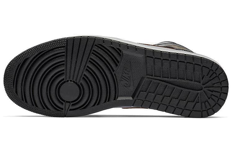Ретро баскетбольные кроссовки Jordan Air Jordan 1 Mid Black Gold 2019 - изображение 6