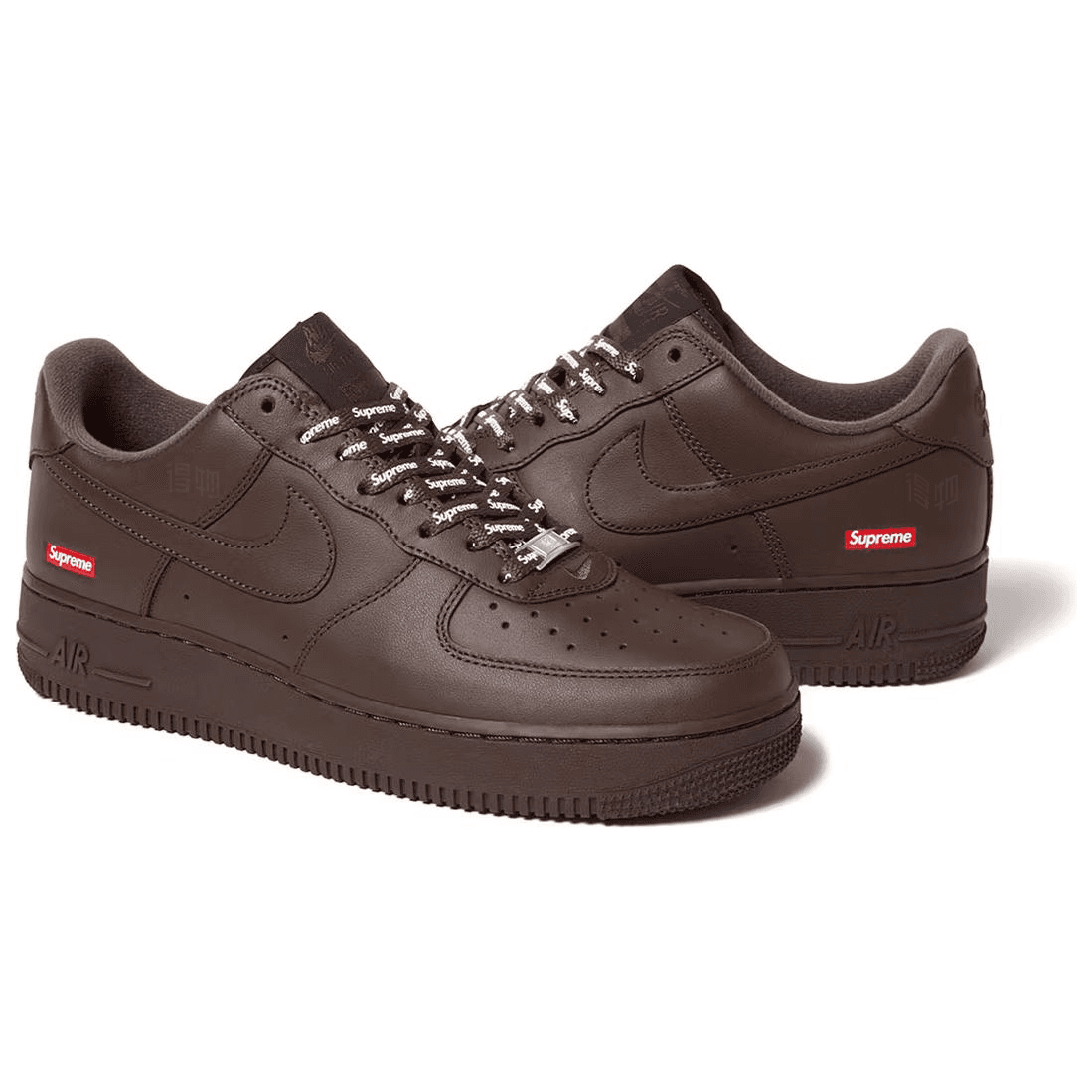 Кроссовки Supreme x Nike Air Force 1 Low "Baroque Brown" — фото 2